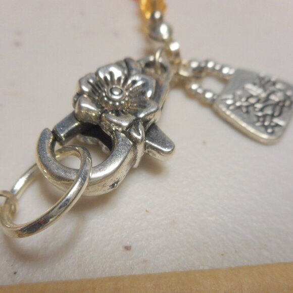 handmade bracelet, dainty, about 16 1/2" long, large heavy lobster claw clasp - Picture 7 of 10